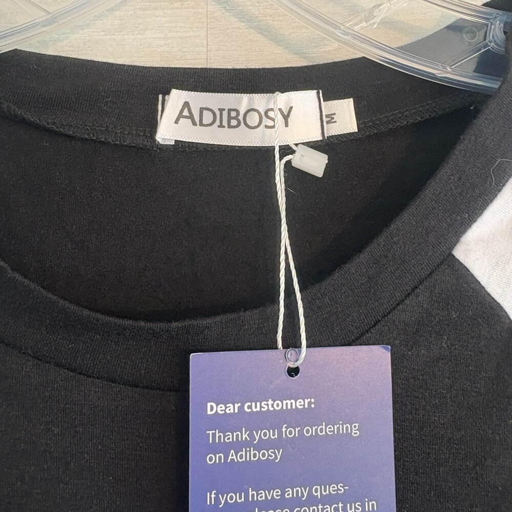 Adibosy Women's Short Sleeve Top, Color Block T Shirt Casual M - Picture 3 of 4